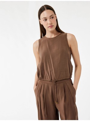 Koton Modal Kumaş Bisiklet Yaka Bağlama Detaylı Kolsuz Bluz