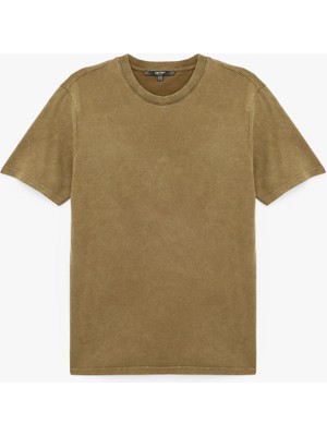 Regular Fit Kısa Kollu Pamuklu Bisiklet Yaka Tişört