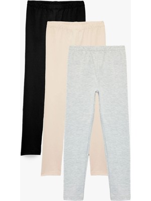 Beli Lastikli Basic 3'lü Tayt Seti