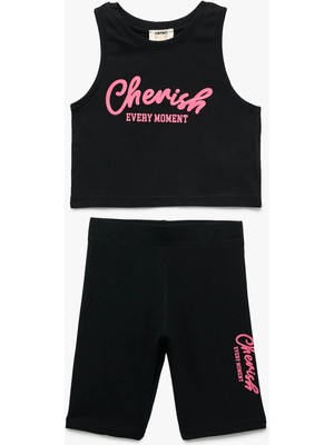 Pamuklu 2'li Baskılı Atlet ve Tayt Seti
