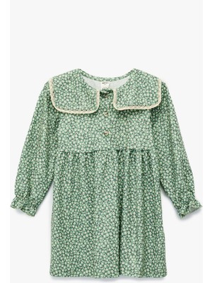 Koton Bebe Yaka Uzun Kollu Çiçekli Elbise