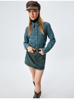 Koton Kot Gömlek Cep Detaylı Klasik Yaka Düğmeli