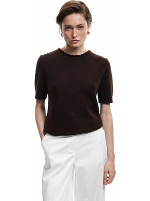 Bisiklet Yaka Kısa Kollu Triko Kazak