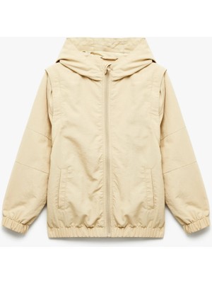 Koton Uzun Kollu Fermuarlı Basic Kapşonlu Ceket