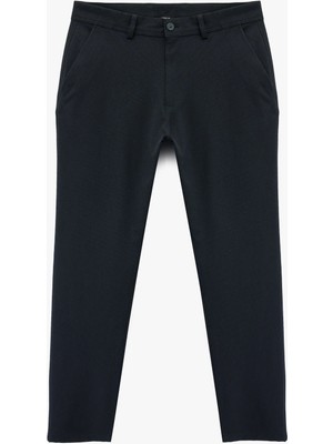 Koton Viskon Karışımlı Cepli Düğmeli Slim Fit Kumaş Pantolon