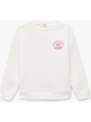 Koton Lisanslı Pembe Panter Baskılı Uzun Kollu Bisiklet Yaka Sweatshirt