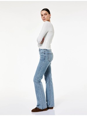 Koton Cepli Pamukluslim Fit Ispanyol Paça Jean Pantolon - Flare Jeans