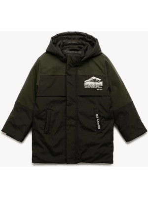 Koton Çıtçıt Detaylı Uzun Kollu Kapşonlu Mont