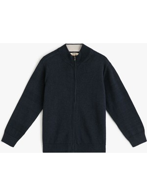 Dik Yaka Fermuar Kapamalı Basic Okul Hırkası