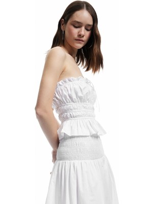 Koton Pamuklu Gipeli Poplin Kloş Uzun Etek