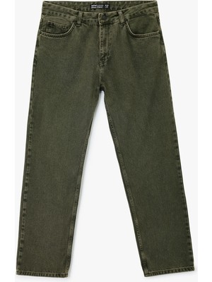 Koton Normal Bel Pamuklu Vintage Straight Fit Jean Pantolon