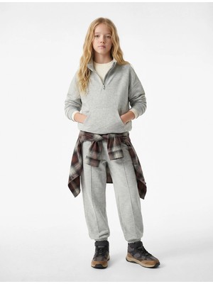 Beli Lastikli Cepli Basic Jogger Eşofman Altı