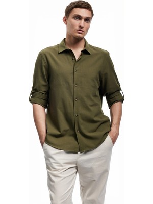 Koton Pamuklu Regular Fit Klasik Yaka Uzun Kollu Gömlek