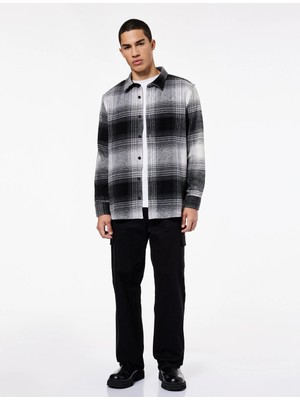 Koton Regular Fit Uzun Kollu Desenli Klasik Yaka Oduncu Gömleği