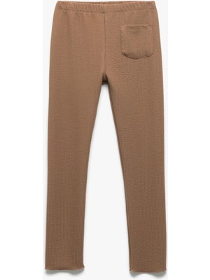 Beli Lastikli Ribanalı Cep Detaylı Basic Tayt