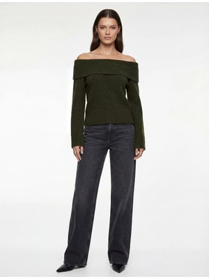 Koton Uzun Kollu Omzu Açık Triko Kazak