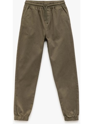 Koton Beli Bağcıklı Cep Detaylı Pamuklu Gabardin Jogger Pantolon