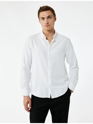 Slim Fit Uzun Kollu Düğmeli Klasik Yaka Gömlek