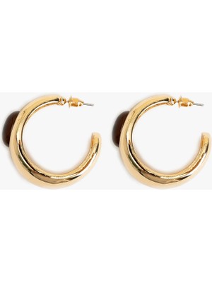 Taş Detaylı Halka Küpe