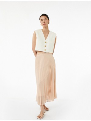 Koton Yüksek Bel Midi Pileli Etek