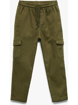 Kargo Cepli Beli Bağlamalı Pamuklu Pantolon