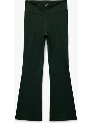 Koton Asimetrik Yüksek Bel Slim Fit Ispanyol Paça Spor Tayt