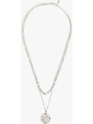 Koton 2 Sıra Charm Detaylı Çoklu Zincir Kolye