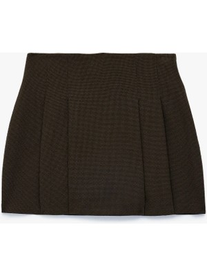Koton Normal Bel Pileli A Kesim Mini Etek