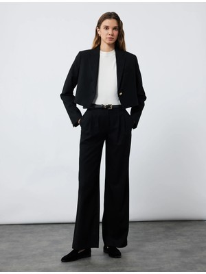 Koton Kruvaze Uzun Kollu Crop Blazer Ceket