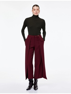 Koton Kemer Detaylı Bilek Boy Geniş Paça Krep Palazzo Pantolon