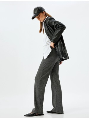 Beli Lastikli Bol Paça Fitilli Pantolon