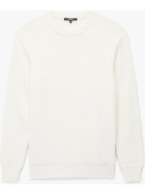 Koton Uzun Kollu Dokulu Bisiklet Yaka Triko Kazak