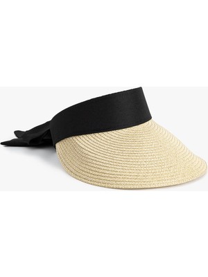 Hasır Vizör Şapka Fiyonk Detaylı