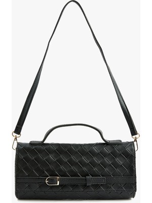 Koton Örgü Dokulu Metal Tokalı Saplı Askılı Omuz Çantası