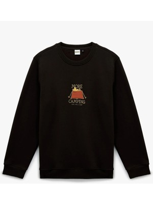 Koton Uzun Kollu Arkası Baskılı Bisiklet Yaka Lisanslı Snoopy Sweatshirt