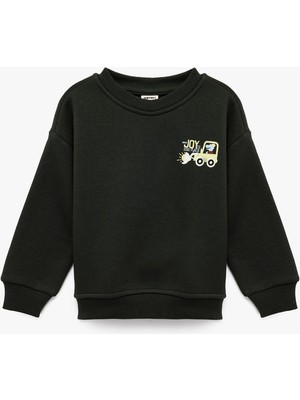 Koton Uzun Kollu Bisiklet Yaka Baskılı Sweatshirt