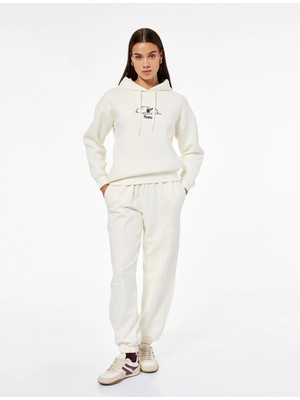 Pamuklu Yüksek Bel Dikiş Detaylı Cepli Jogger Eşofman Altı
