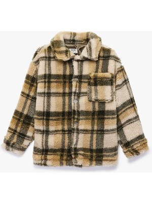 Koton Cep Detaylı Uzun Kollu Ekoseli Polar Ceket