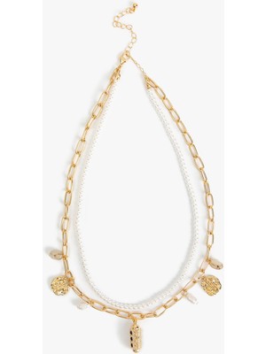 Koton Çelik Karışımlı Inci Kolye