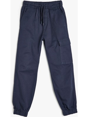 Beli Bağcıklı Cep Detaylı Pamuklu Jogger Eşofman Altı