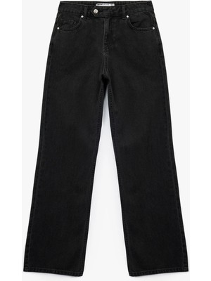 Pamuklu Normal Bel Düz Paça Jean Pantolon - Straight Fit Jean