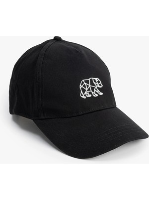 Ayı Baskılı Pamuklu Kep Şapka