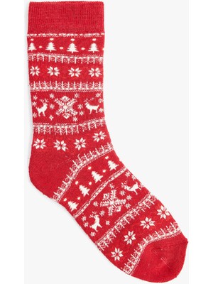 Koton Pamuklu Soket Havlu Yılbaşı Temalı Çorap