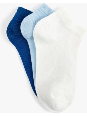 3'lü Çok Renkli Basic Patik Çorap Seti
