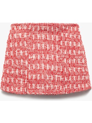 Doku Beli Lastikli Tüvit Şort Etek