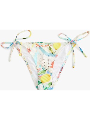 Koton Amalfi Temalı Limon Desenli Ipli Bikini Altı