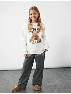 Pamuklu Cepli Wide Leg Jean Pantolon