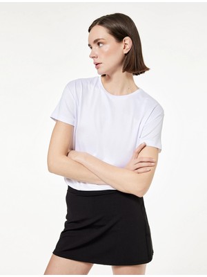 Rahat Kalıp Kısa Kollu Bisiklet Yaka Spor Tişört