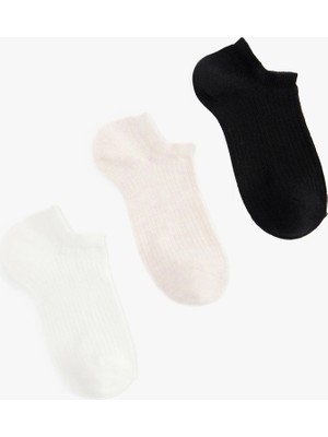 Koton Çok Renkli 3'lü Görünmez Çorap Seti