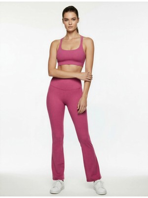 Koton Yüksek Bel Dikiş Detaylı Ispanyol Paça Spor Tayt